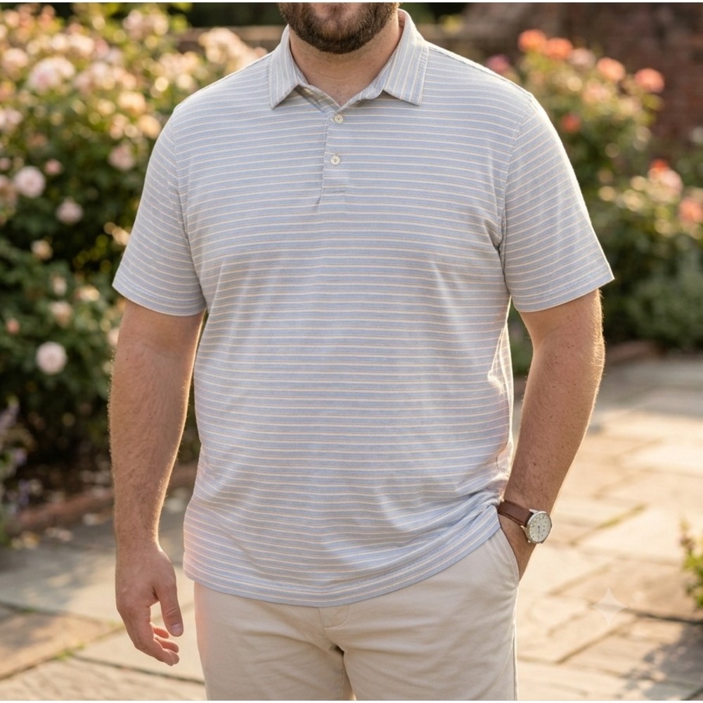 Daniel Cremieux Signature Collection Men's XXL Polo Shirt Pima Cotton Striped